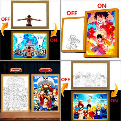 ONE PIECE Anime LED Light Painting Photo Frames