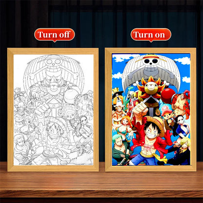 ONE PIECE Anime LED Light Painting Photo Frames