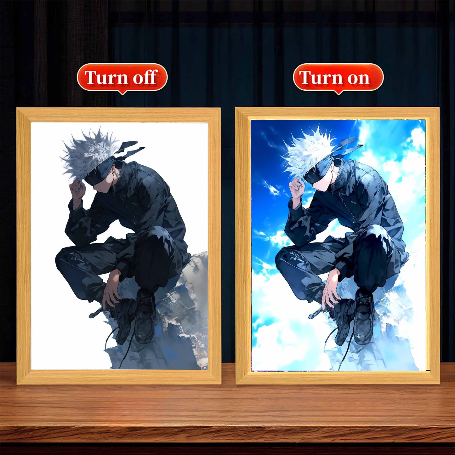 GOJO SATORU Jujutsu Kaisen LED Light Painting Photo Frames