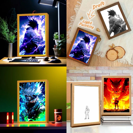 NARUTO Anime LED Light Painting Photo Frames