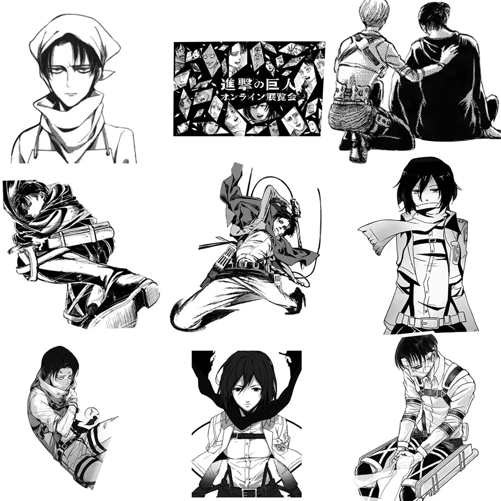 10/30/70pcs ATTACK ON TITAN Manga Style Stickers