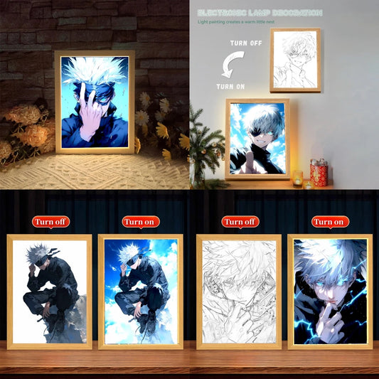 GOJO SATORU Jujutsu Kaisen LED Light Painting Photo Frames