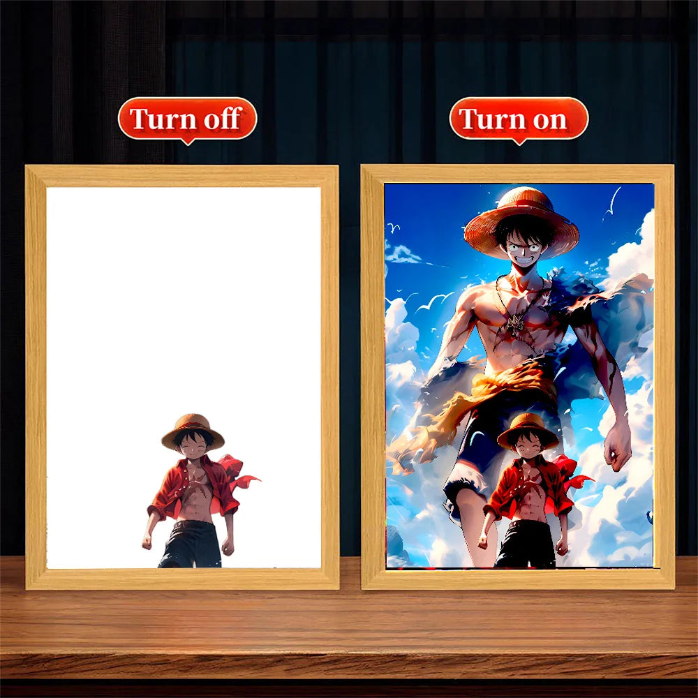 ONE PIECE Anime LED Light Painting Photo Frames