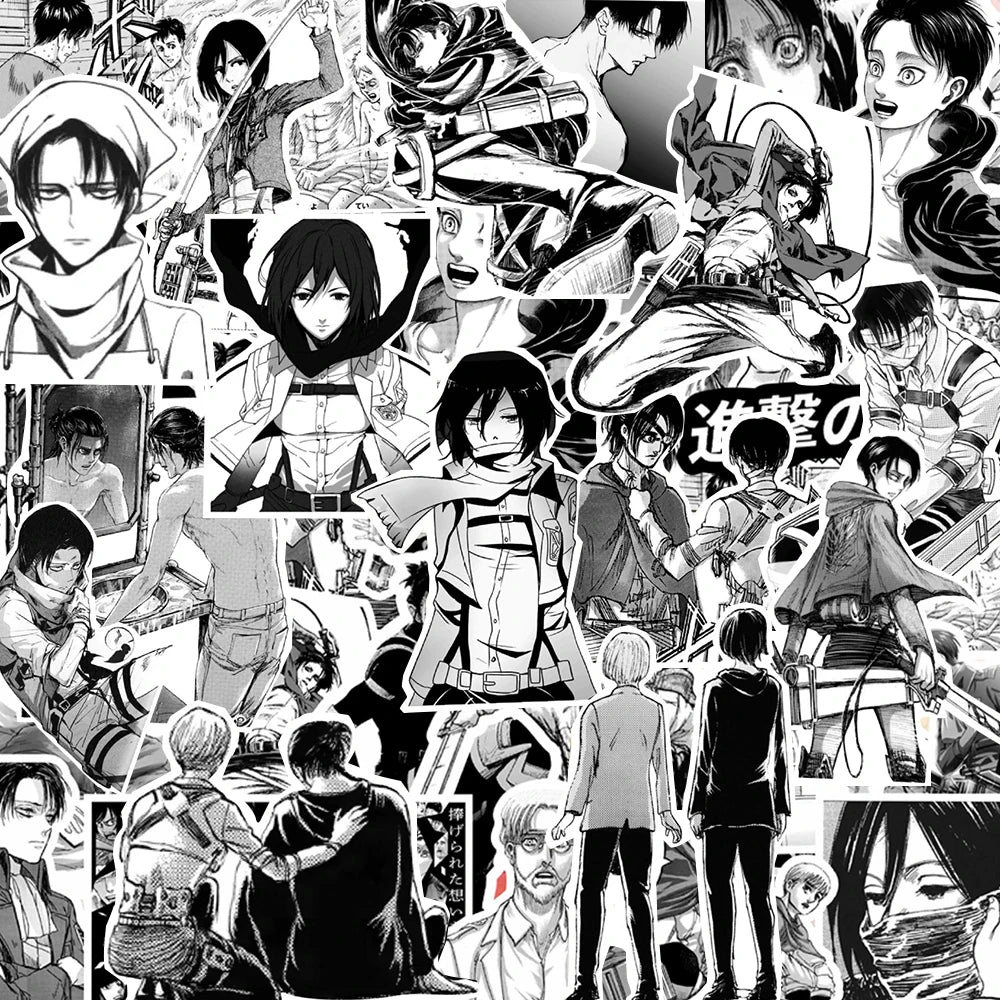 10/30/70pcs ATTACK ON TITAN Manga Style Stickers