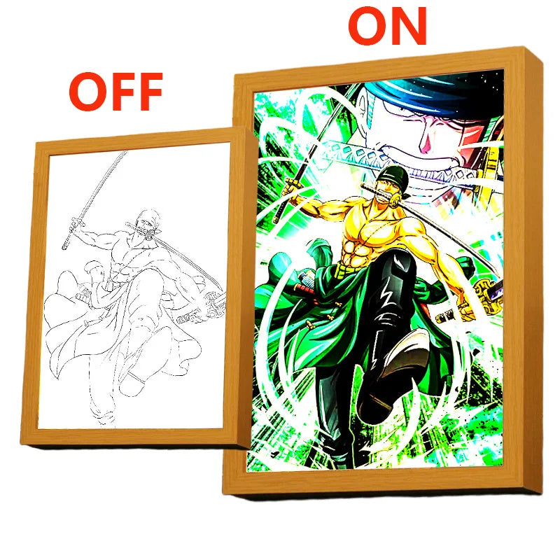 ONE PIECE Anime LED Light Painting Photo Frames