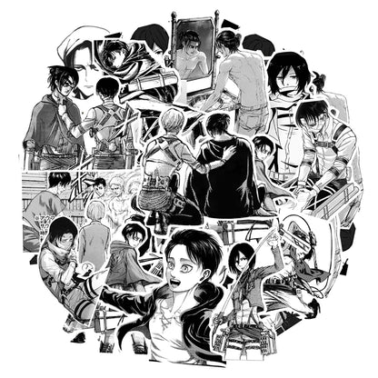 10/30/70pcs ATTACK ON TITAN Manga Style Stickers