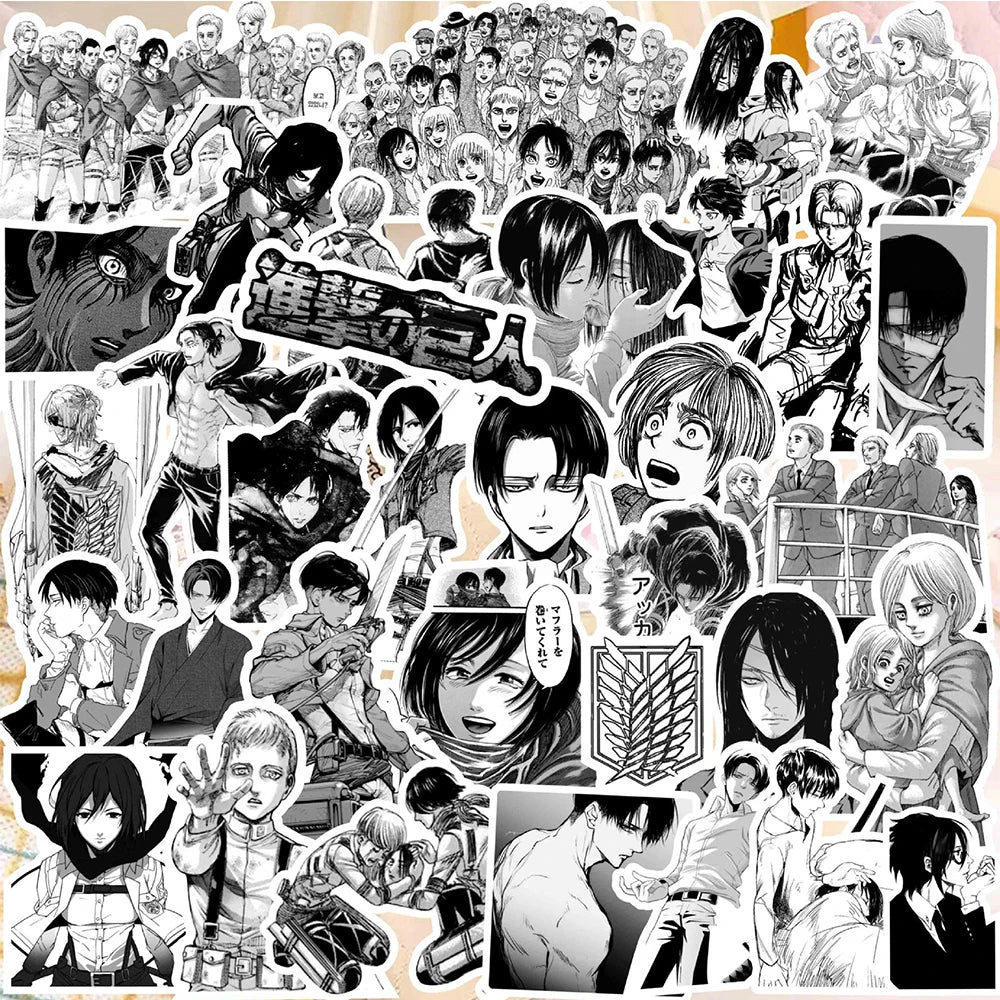 10/30/70pcs ATTACK ON TITAN Manga Style Stickers