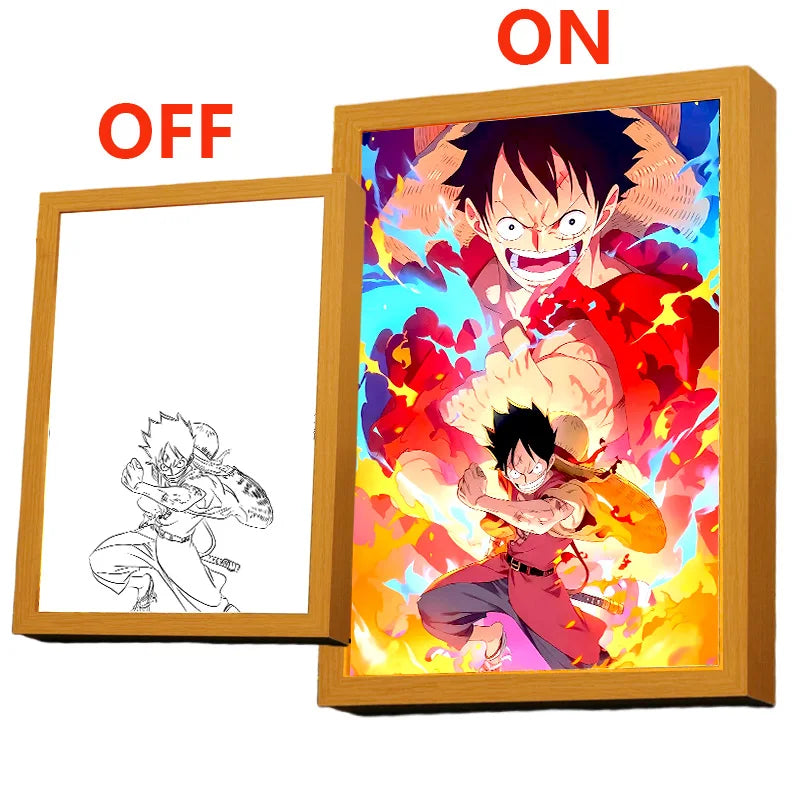 ONE PIECE Anime LED Light Painting Photo Frames